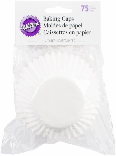 Jumbo Baking Cups-White 75/Pkg Perspective: front