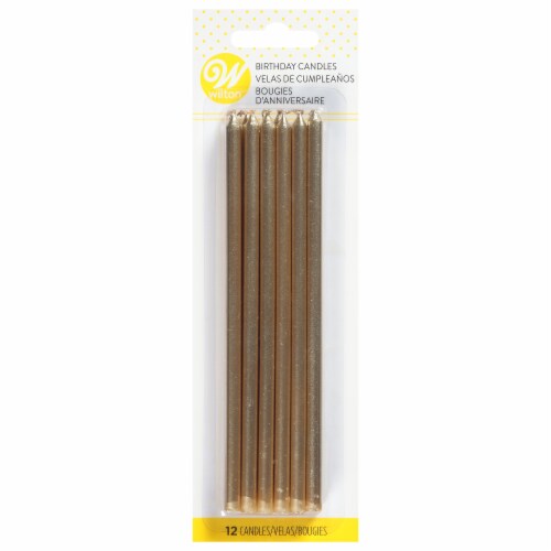 Wilton™ Tall Gold Birthday Candles Perspective: front