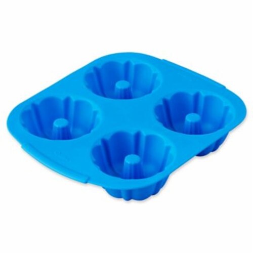 Wilton Easy-Flex Silicone Mini Fluted Tube Pan-4 Cavity 3.875 X1.75 Perspective: front