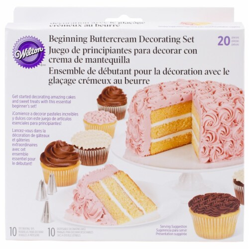 Beginning Buttercream Decorating Set 20pcs- Perspective: front