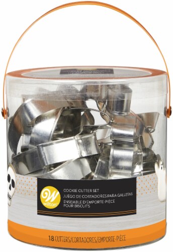 Wilton Metal Cookie Cutter Tub 18/Pkg-Halloween Perspective: front