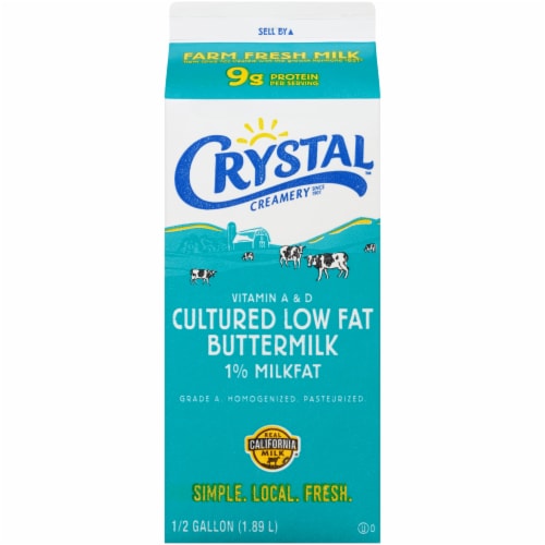 Crystal Creamery Cultured Low Fat Buttermilk Perspective: front
