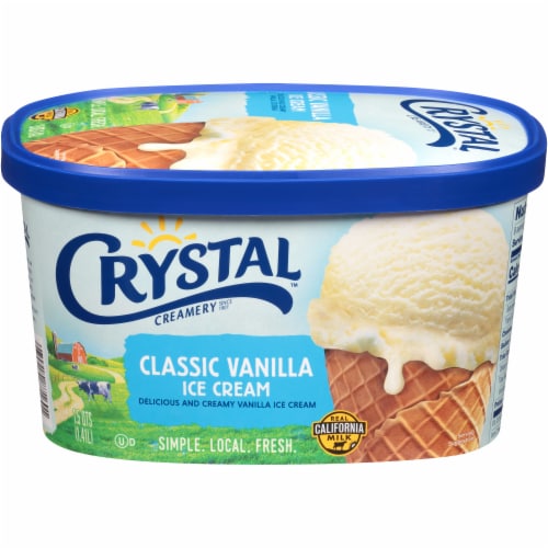 Crystal Creamery Classic Vanilla Ice Cream Perspective: front