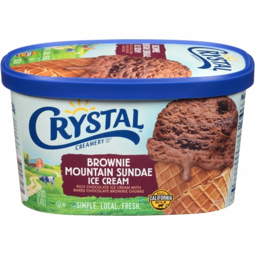 Crystal Creamery Brownie Mountain Sundae Ice Cream Perspective: front