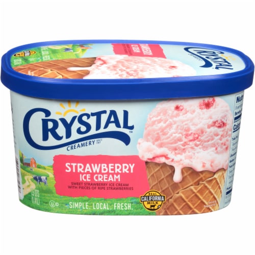 Crystal Creamery Strawberry Ice Cream Perspective: front