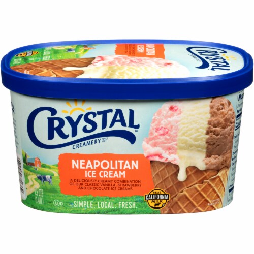 Crystal Creamery Neapolitan Ice Cream Perspective: front