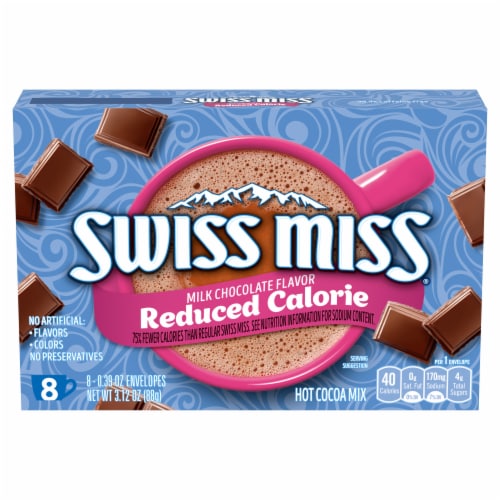 Swiss Miss® Reduced Calorie Milk Chocolate Hot Cocoa Mix Perspective: front