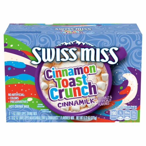 Swiss Miss® Cinnamon Toast Crunch™ Cinnamilk™ Flavored Hot Drink Mix with Marshmallows Perspective: front