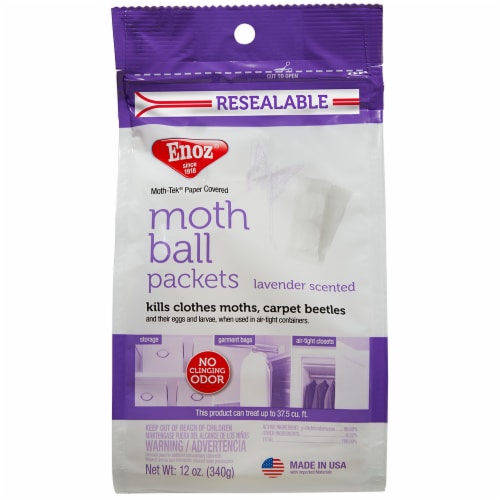 Enoz® Moth Tek Lavender Scented Moth Ball Packets Perspective: front