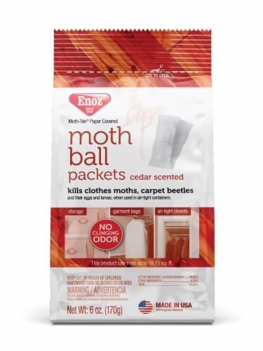 Enoz® Moth-Tek Cedar Scented Moth Ball Packets Perspective: front