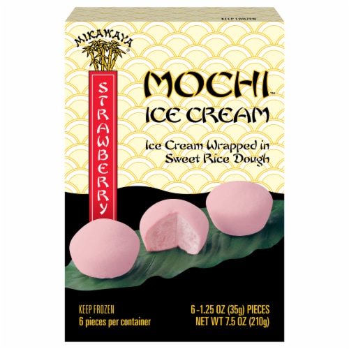 Mikawaya Strawberry Mochi Ice Cream Bites Perspective: front