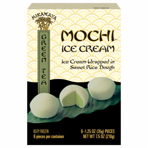 Mikawaya Green Tea Mochi Ice Cream Bites Perspective: front