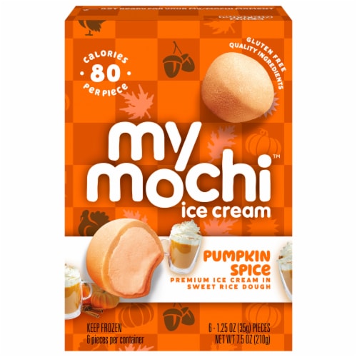 My Mochi™ Pumpkin Spice Ice Cream Pieces Perspective: front