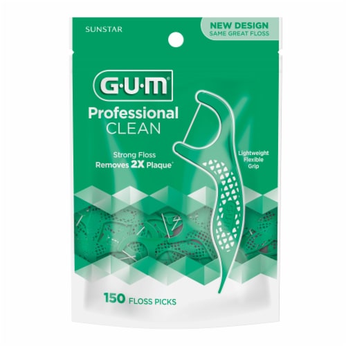 GUM® Professional Clean Fresh Mint Extra Strong Flossers Perspective: front