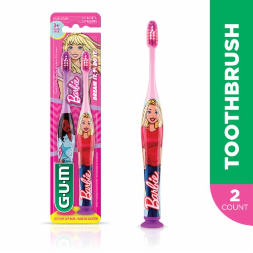GUM Barbie Ultra Soft Toothbrushes Perspective: front
