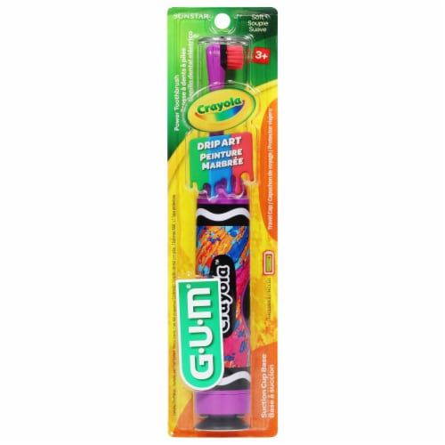 GUM Crayola Sticker It Power Toothbrush Perspective: front