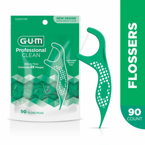 GUM® Professional Clean Mint Flossers Perspective: front