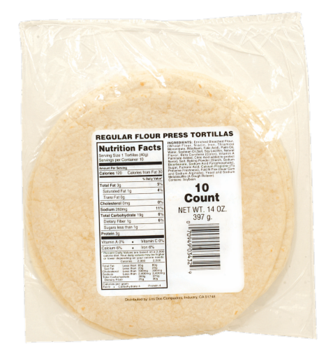 Diana's Regular Flour Tortillas Perspective: front