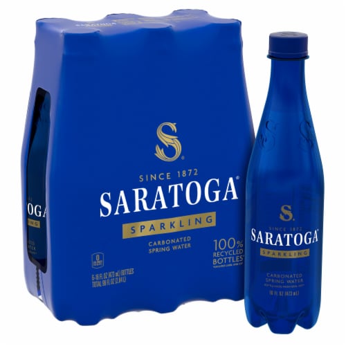 Saratoga® Spring Sparkling Bottled Water Perspective: front