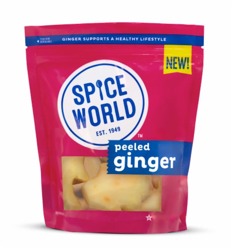 Spice World™ Fresh Peeled Ginger Bag Perspective: front