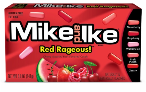 Mike and Ike Red Rageous Chewy Candy Perspective: front