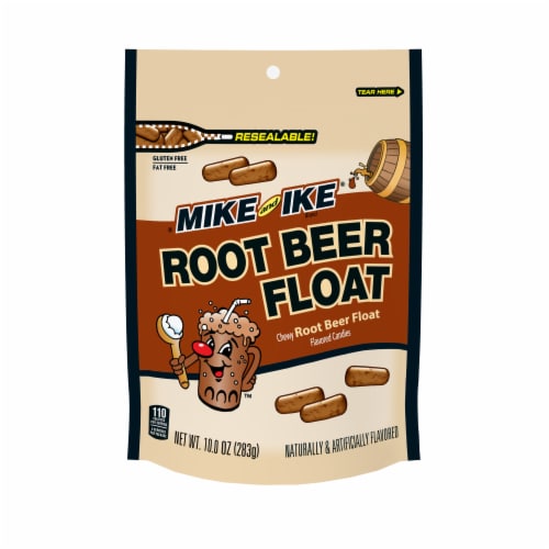 Mike & Ike® Stand Up Candy Bag - Root Beer Float Perspective: front