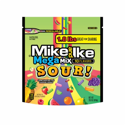 Mike and Ike Sour Mega Mix Chewy Candies Perspective: front