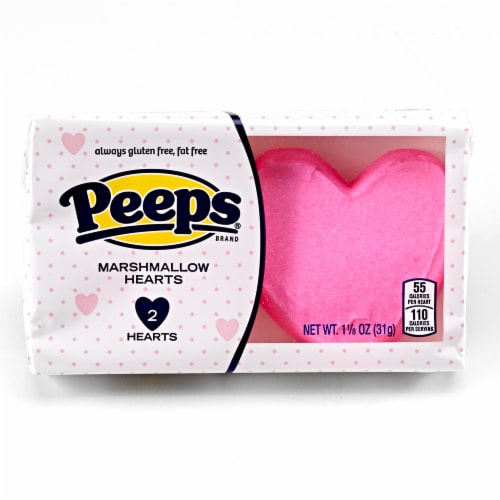 Peeps Pink Marshmallow Hearts Perspective: front