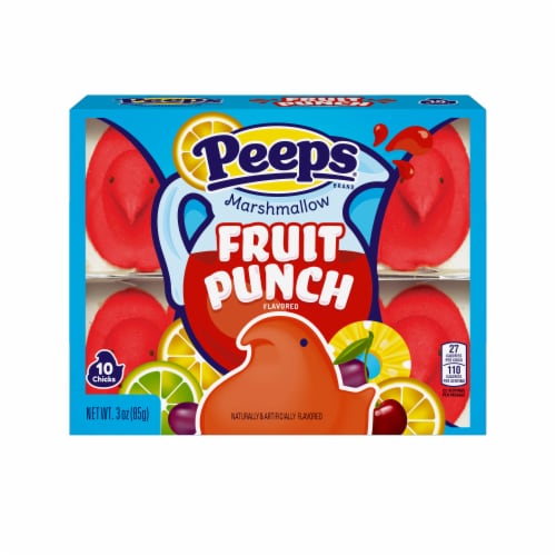 Peeps Fruit Punch Flavored Marshmallows Easter Candy Perspective: front