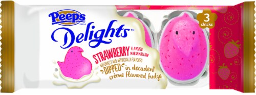 Peeps Delights Strawberry Flavored Marshmallows Perspective: front