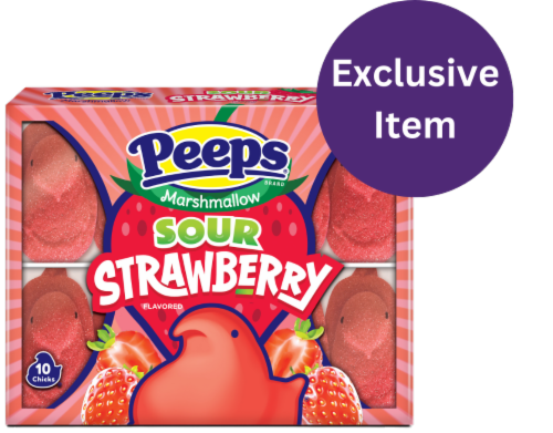 PEEPS® Sour Strawberry Flavored Marshmallows Perspective: front