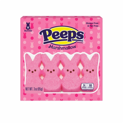 Peeps® Marshmallow Pink Bunnies Easter Candy Pack Perspective: front