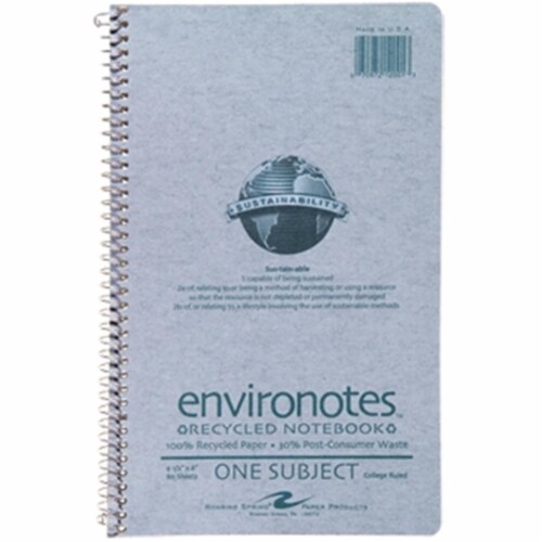 Roaring Spring Recycled Wirebound Notebook 1 Subject 80 Sht 1 Subject 12001 Pack Of 24 Perspective: front