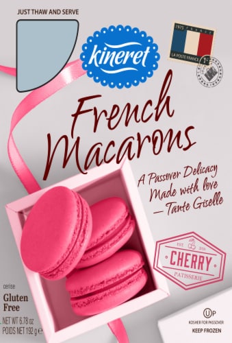 Kineret Cherry French Macarons Perspective: front