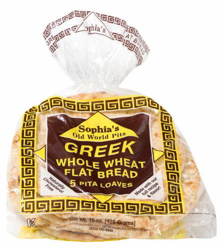 Sophia's Greek Whole Wheat Flat Bread Perspective: front