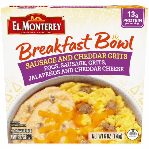 El Monterey® Sausage & Cheddar Grits Breakfast Bowl Frozen Meal Perspective: front