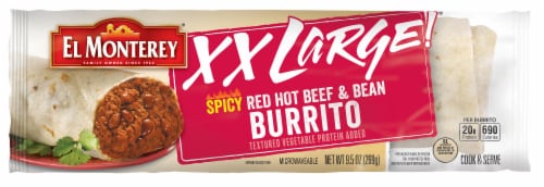 El Monterey® XXLarge!® Spicy Red Hot Beef & Bean Burrito Perspective: front