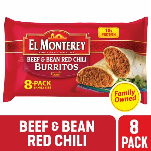 El Monterey Beef & Bean Red Chili Burritos, 8 ct / 32 oz - Kroger