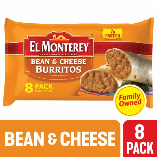 El Monterey® Family Size Bean and Cheese Frozen Burritos Perspective: front