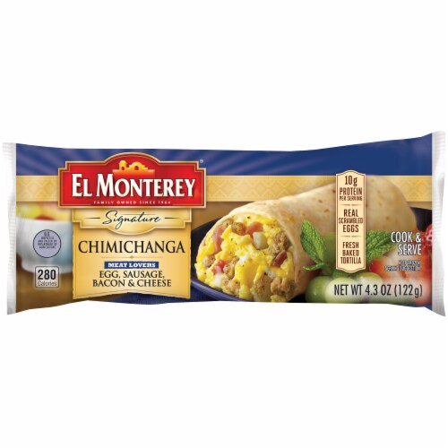 El Monterey® Egg Sausage Bacon Cheese Chimichanga Perspective: front