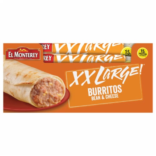 El Monterey® XX Large! Bean & Cheese Burrito Perspective: front