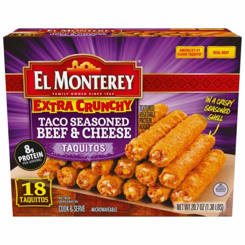 El Monterey® Extra Crunchy Taco Seasoned Beef & Cheese Taquitos, 18 ct /  24.2 oz - Foods