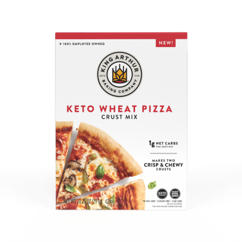 King Arthur Baking Keto Pizza Crust Mix, 1g Net Carbs Per Serving, 10.25 oz Perspective: front