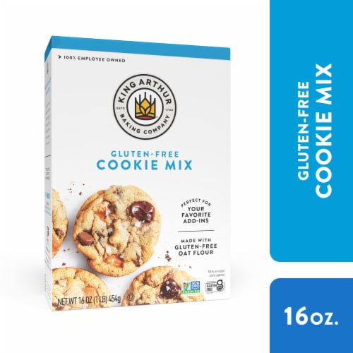 King Arthur Gluten-Free Cookie Mix, Non-GMO Project Verified, Certified Kosher, Non-Dairy Perspective: front