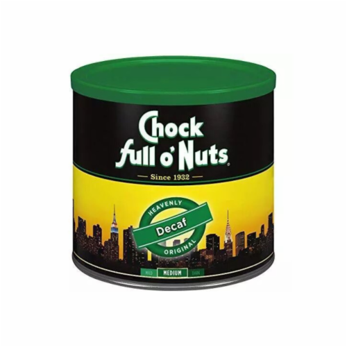 Chock Full o’Nuts Original Decaf Ground Coffee, Medium Roast - 100% Premium Perspective: front