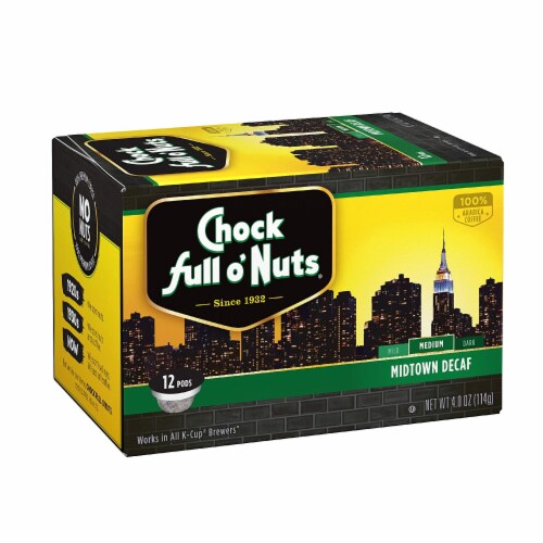 Chock Full o Nuts Coffee Midtown Decaf Medium Roast Single