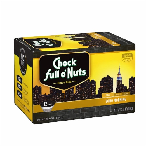 Chock Full o Nuts Coffee Soho Morning Mild Roast Single Serve Pods, 12