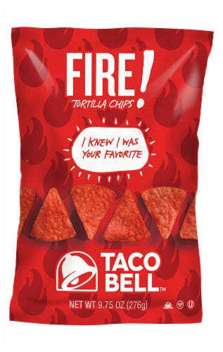 Taco Bell Fire Tortilla Chips Perspective: front