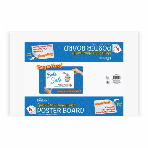 Royal Brites® Quick Stick Heavyweight Poster Board - 4 Pack - White Perspective: front