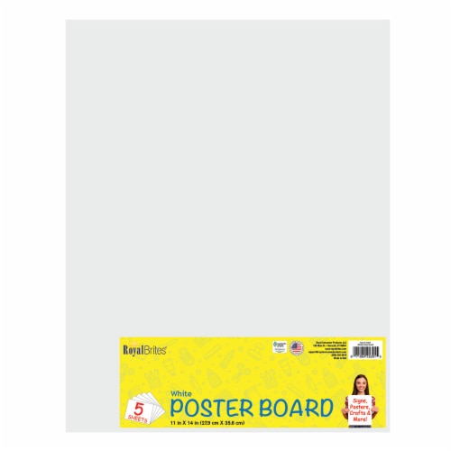 Royal Brites® Poster Board - 5 Pack - White, 11 x 14 in - Ralphs